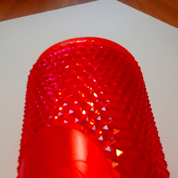 Starbucks Coffee Mexico Berry Iridescent Blush Coral Studded 24oz Tumbler No Lid - Picture 3 of 4